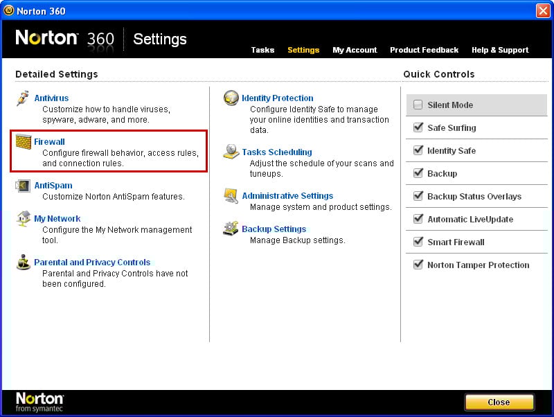 Norton 360 Firewall Firewall instructions Verizon